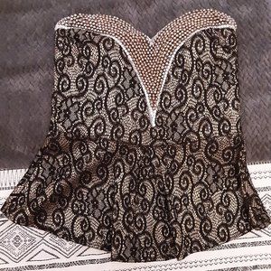 Black and gold Beaded tube top